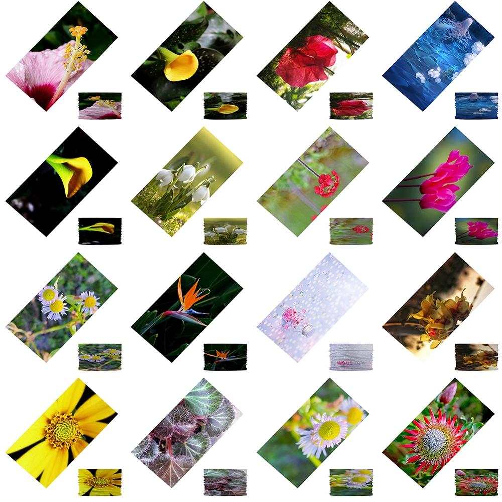 Dustproof Scarf Silk Scarf Small Daisy Pattern Trend Men and Women Unisex Magic Tube Scarf Four Seasons Universal