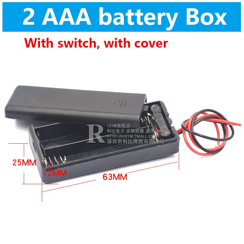Aaa batteri förvaringsbox aaa batterier förpackningar fodral diy batterihållare cellbox aa batterihållare med strömbrytare och lock 1-8x