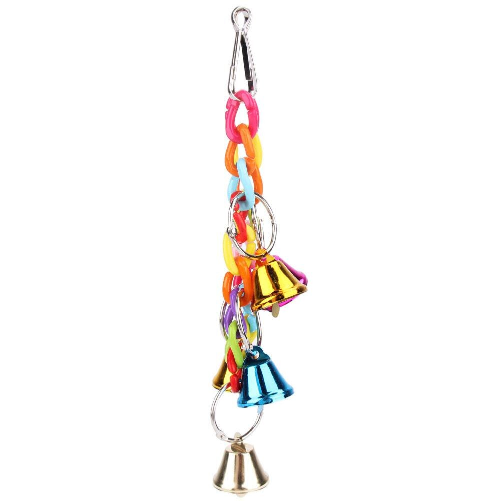 Lumiparty kæledyr fugl klokke akryl legetøj tygge papegøje ringer hængende gynge bur cockatiel parakit legetøj -25