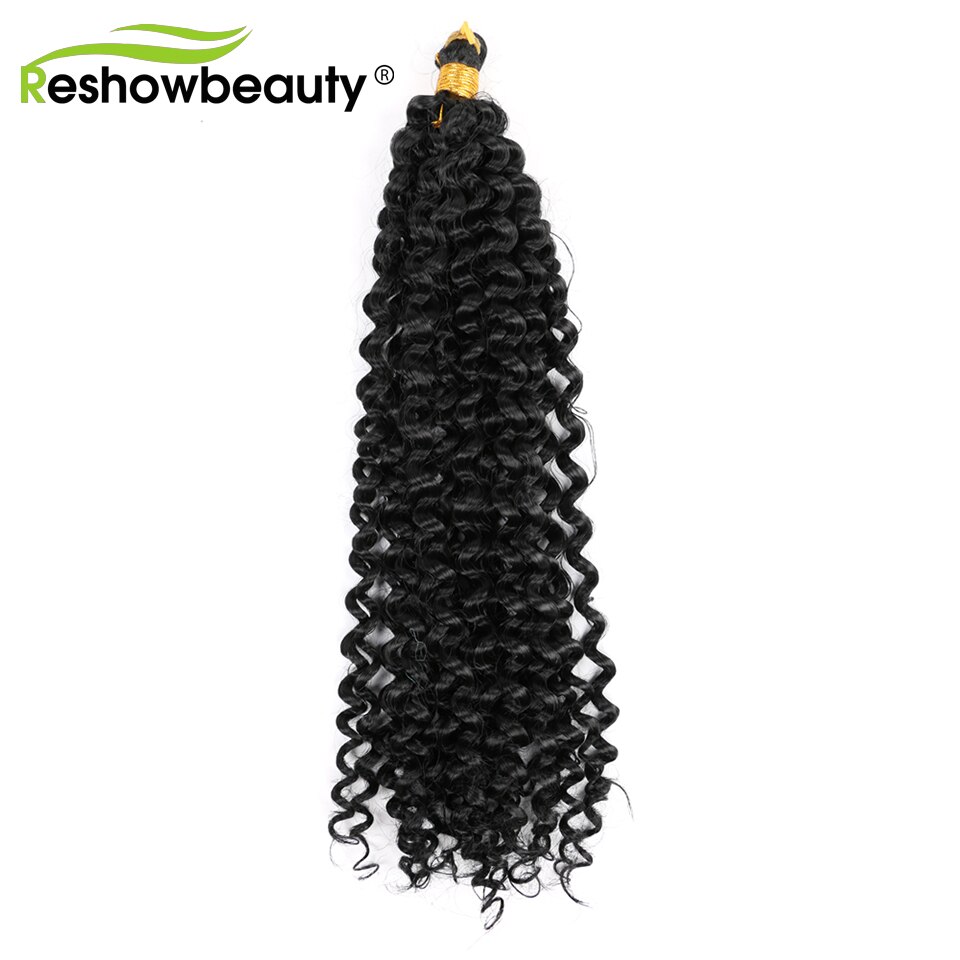 Hair Extension Water Wave Hair Bulk 14 inch 100g/piece Crochet Synthetic Braiding Hair Crochet Braids Hair Reshowbeauty: #1B