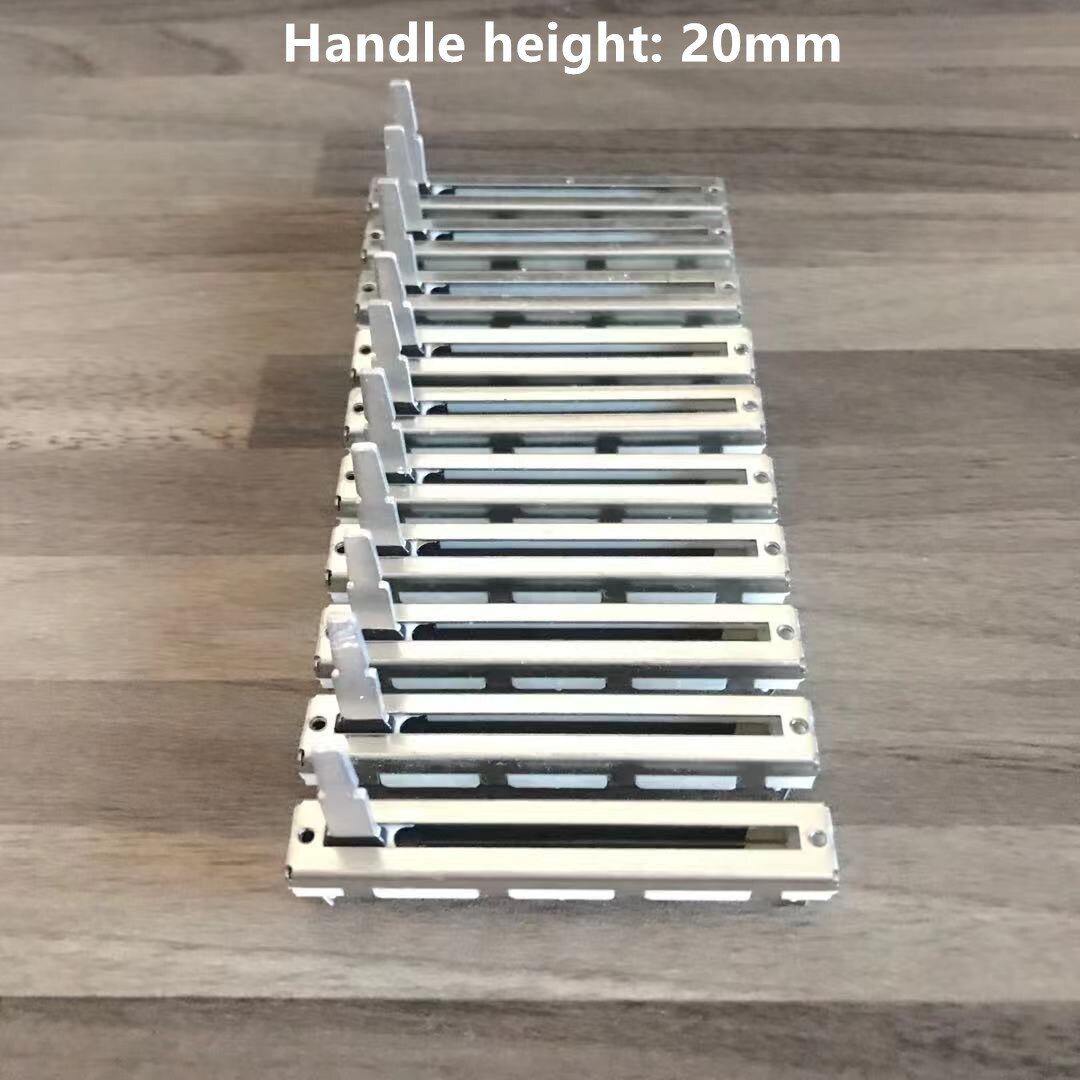 Fader del miscelatore potenziometro 6cm 60MM doppio filettato punto medio B10K B50K 20MMD 4 piedi + 4 piedi manico lungo 8 piedi-10 pz/lotto: 10K Ohm