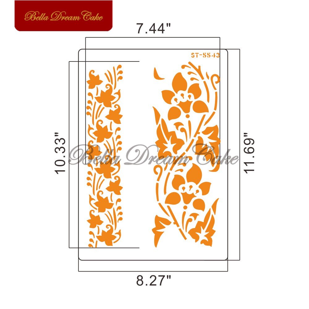 Flower Leaf Pattern Cake Stencil Plastic Layering Stencils DIY Scrapbooking Drawing Stencils Christmas Home Decoration Template: ST-5543