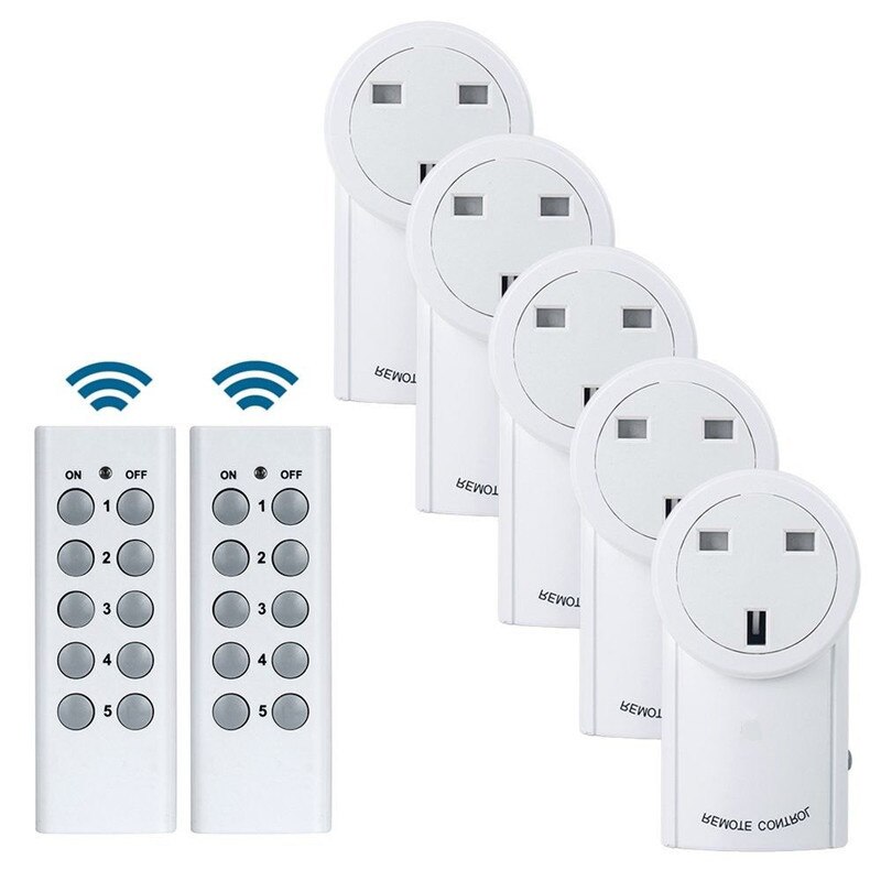 UK Wireless Outlet Remote Control Socket Light Switches House Power Outlet Light Switch Socket +Remote UK Connector Plug DC 12V: UK 5Rx-2Tx
