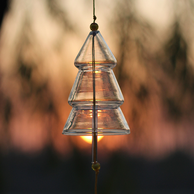 Vidro transparente Wind Chime, DIY Graffiti pintados à mão Wind Chime, adequado para decoração ao ar livre, Festival da Primavera: vinho