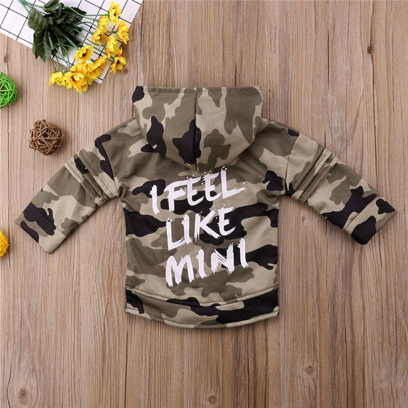 Winter Herfst Warm Peuter Kids Jongens Jas Meisjes Jassen Zip Lange Mouw Camo Hooded Tops Jasje Hoodies