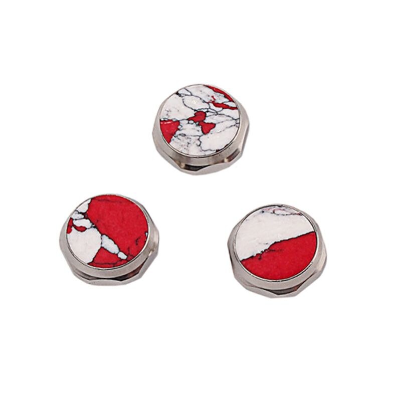 3pcs Alto Saxophone Finger Button Shell Sax Inlays Keys Accessories: White and Red
