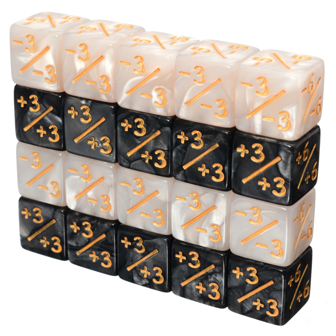 10 pz/set 14 millimetri 6 Lato Conteggio Dice Nero Bianco + 1/-1 Conteggio Dadi Giocattolo Per Bambini Interessante di gioco Del Partito Bar Dices