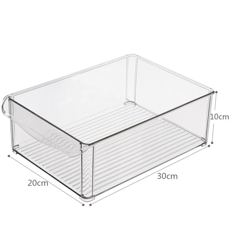 Plast oppbevaringsbokser kjøleskap oppbevaringsboks matoppbevaringsbeholdere skyve kjøkken kjøleskap fryser plassbesparende arrangør