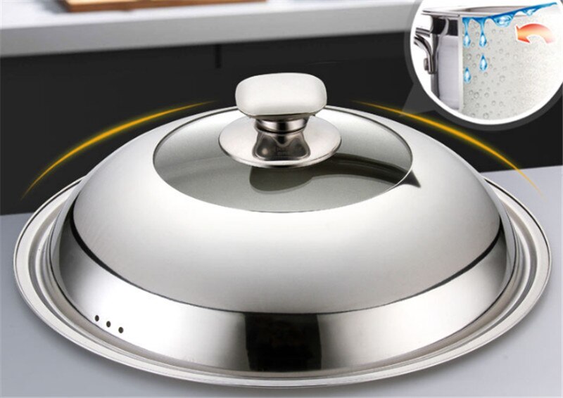 Cookware Reinforced Glass Lid Tempered Wok Lid Pyrex Glass Round Chef Pan Lid with Knob Premium Qualtiy Pan Cover bowl cover