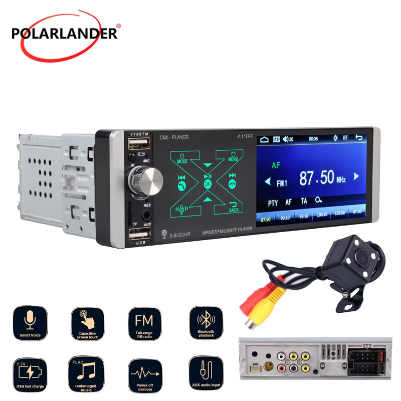 Smart AI Voice 4.1'' LED Camera Capacitive Screen Player Full HD 1080P Artificial Intelligence Single Ingot MP5 Smart Voice