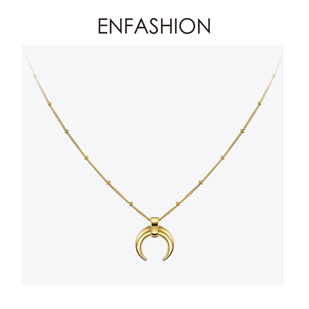 Enfashion Mond Halskette Frauen Gold Farbe Lange Kette ErkläSprosse Männer Halsketten Edelstahl Boho Schmuck Naszyjnik PM193003