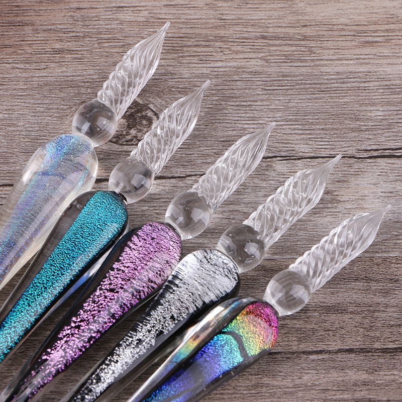 1 Set Crystal Star Sky Glass Ink Pen Glass Dip Pen For Writing Fountain Pen Set with Box