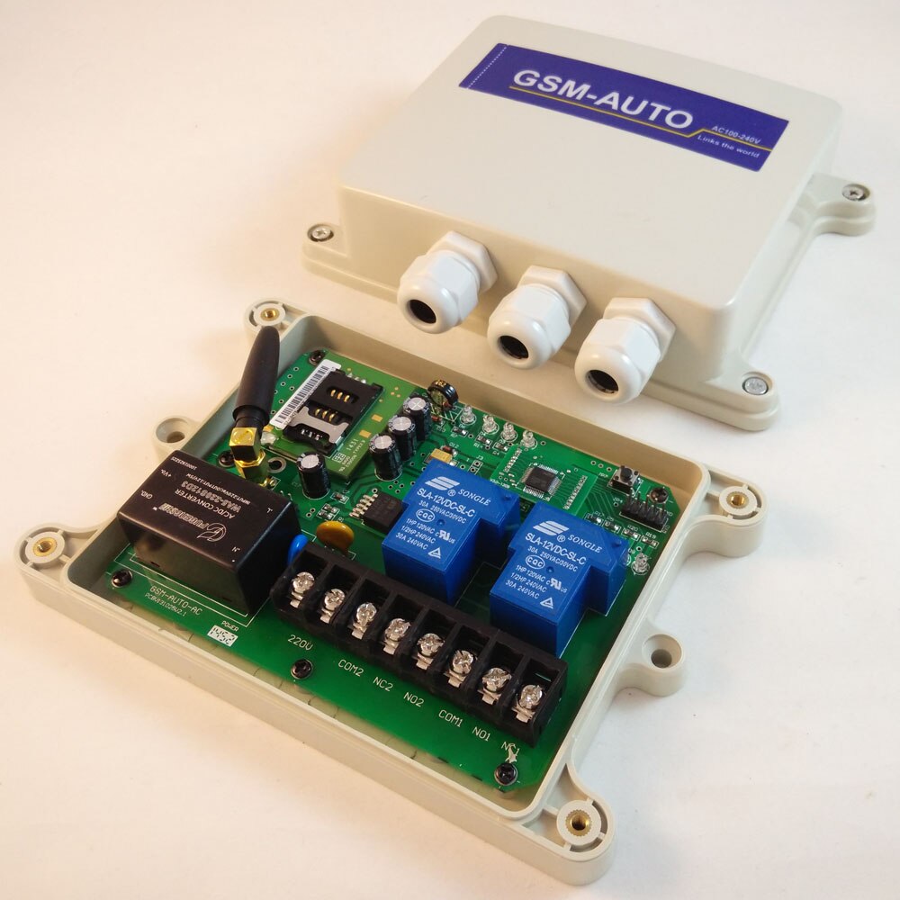 GSM remote control box / Double big power relay output ( GSM-AUTO AC type) (QUAD Band)
