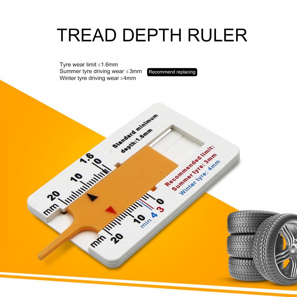 0-20mm Portable Plastic Tire Tread Depth Gauge Vernier Caliper Measuring Tool