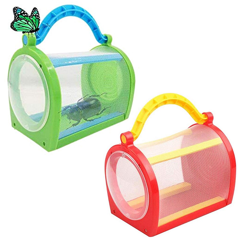 Kinderen Draagbare Plastic Insect Kooi Reptielen Living Doos Voeden Observatie Experiment Container