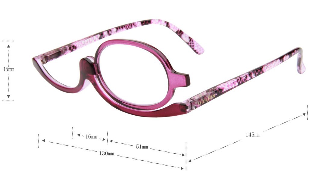 Women Magnifying Glasses Make Up Reading Glasses Folding Single Lens Presbyopic Eyeglasses Female Spotted Eyewear +1.0 To +4.0: green / +350