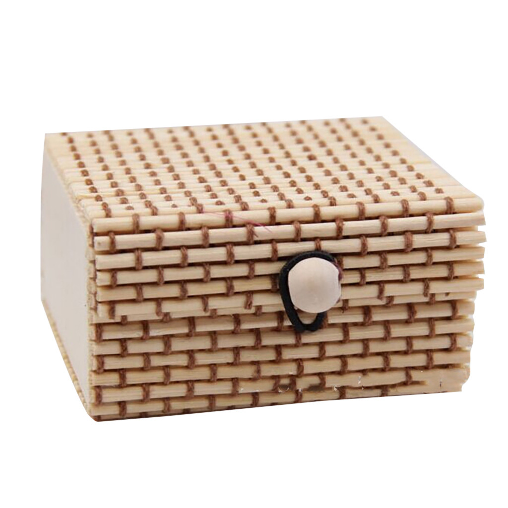 Bamboo Wooden Jewelry Box Ring Necklace Earrings Sundries Storage Case Holder Bamboo Jewelry Box/joyeros organizador de: khaki