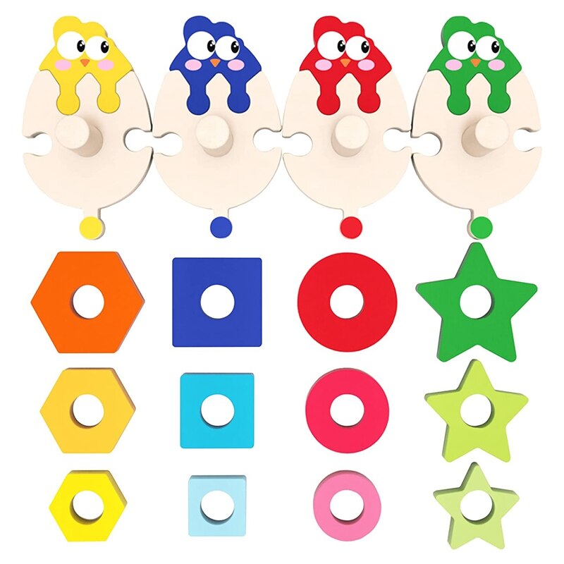 Wooden Stacking Toys Wooden Sorting and Stacking Toys Best for Girls Boys Early Preschool Learning By