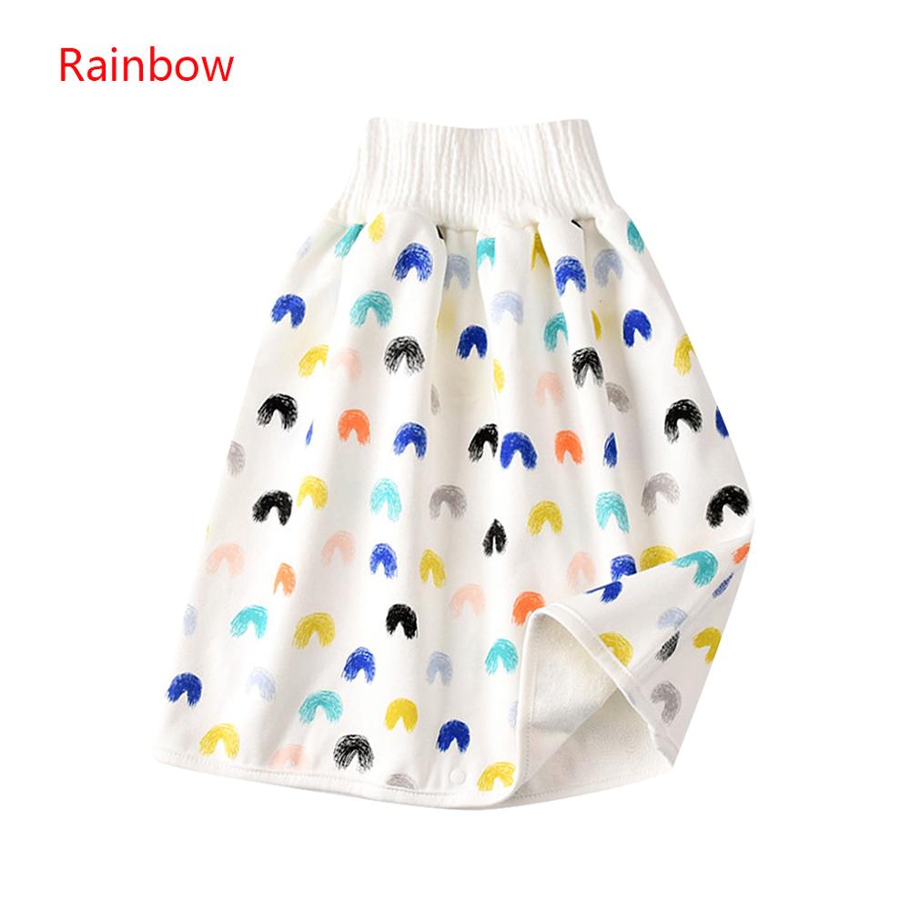 freundlicher Windel Felsen kurze Hose Toilette Ausbildung Hosen Anti Bett-benetzung Baumwolle Bambus Faser Überlegene bequem Wasserdichte Bett Kleidung: Regenbogen-S
