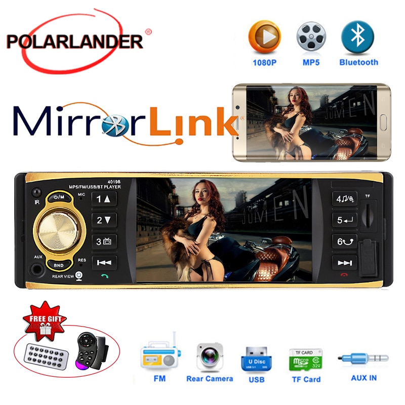 Autoradio 1 din bluetooth áudio estéreo volante controle de rádio do carro multilíngue usb aux fm rádio cassete player 4.1 Polegada