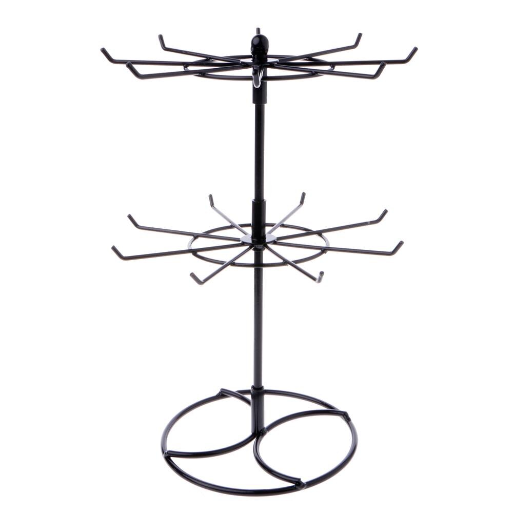 JAVRICK Jewelry Display Rack - 31cm Height Rotating Chain Holder Stand for Necklaces: Black