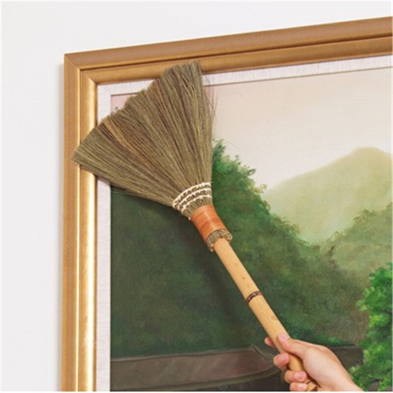 Wood Floor Sweeping Broom Straw Braided Manual Archaize Broom Sweeper Soft Hair Fur Household Floor Home Duster Cleaning Tool