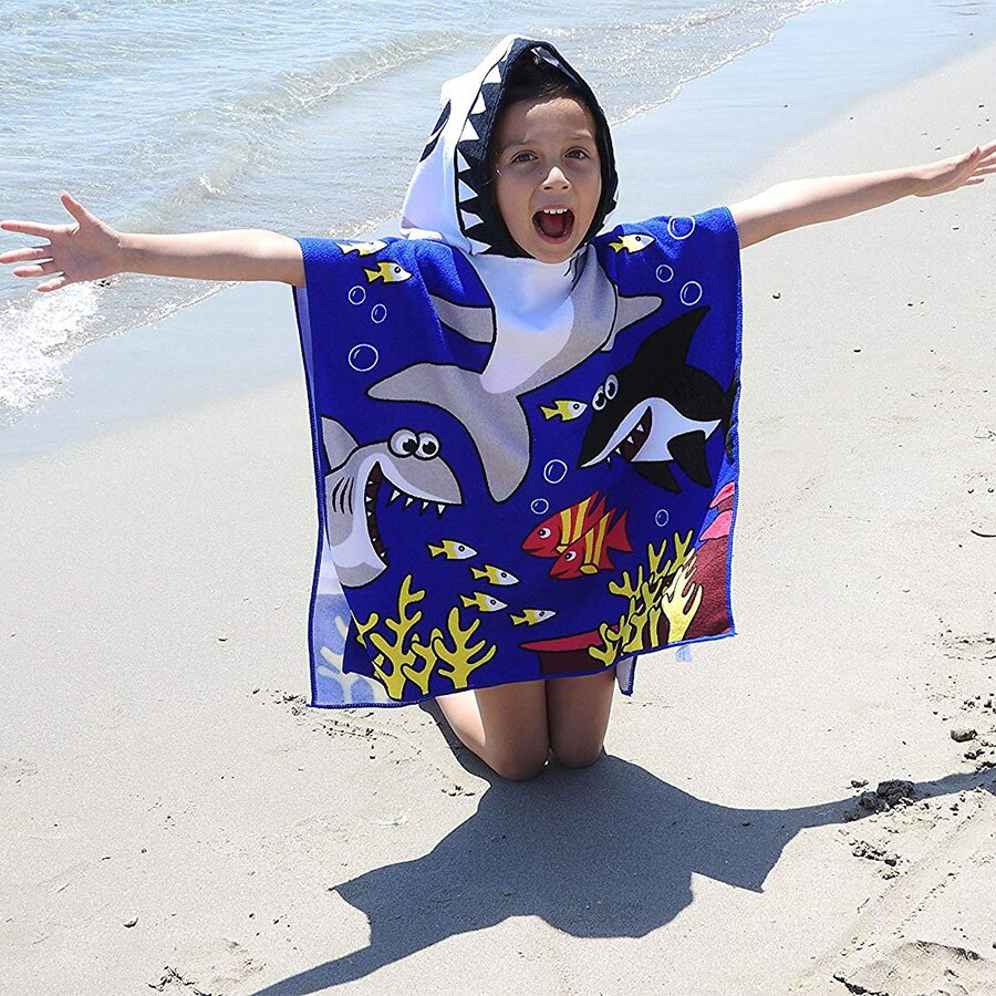 Kinder Bademantel Mädchen Mit Kapuze Kinder Bad Robe Schöne Kind Junge Mädchen Robes Mikrofaser Weichen Strand Pool Ändern Handtuch mit haube