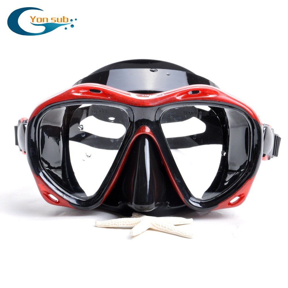 YONSUB myopia tempered dive optical lens mask scuba diving mask snorkel set underwater anti fog and tube diving equipment