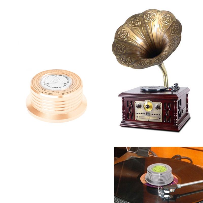 Universal 50/60hz lp vinylplade skive pladespiller stabilisator klemme aluminium vægt klemme med test hastighed boble
