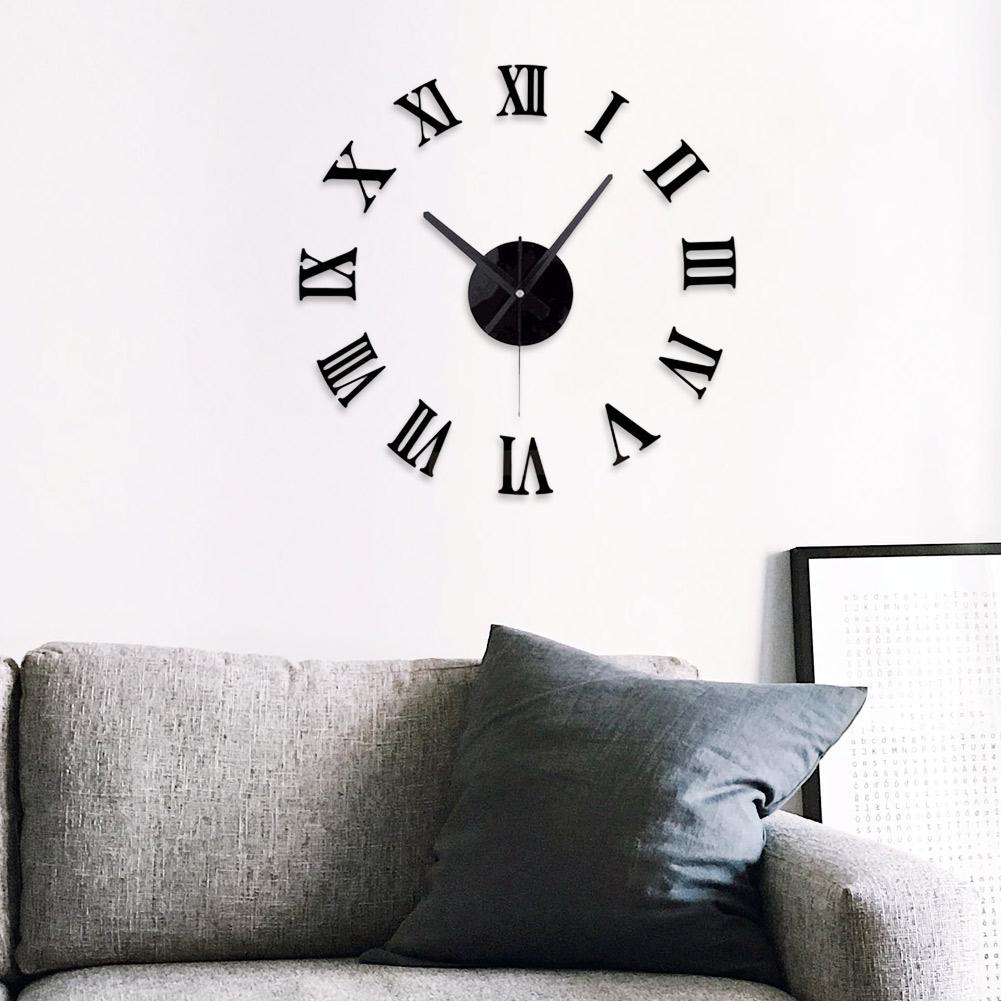 Big Size Clock Mirror Sticker DIY Brief Living Room Decor Meeting Room Wall Clock DIY 3D Wall Sticker Digital Innovative