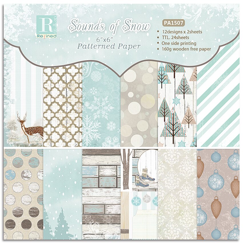 6 tum 12/24 ark ljud av snö scrapbook papper origami bakgrundspapper diy-kort gör hemdeco konst och hantverk