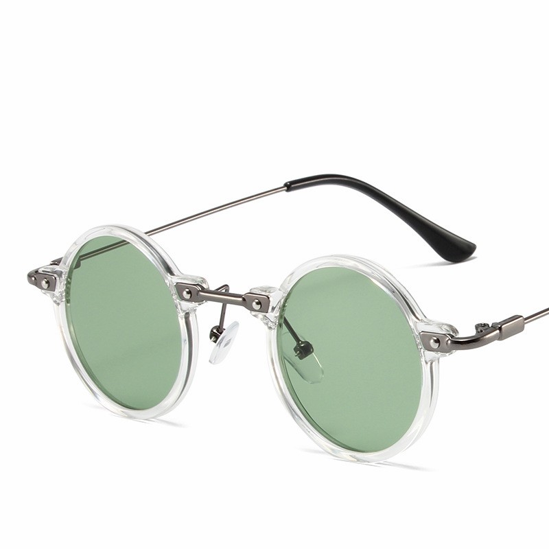 Okrągłe okulary przeciwsłoneczne dla mężczyzn Retro Steampunk okulary przeciwsłoneczne męskie damskie designerskie metalowe oprawki okulary ocienia oczka: SZARY