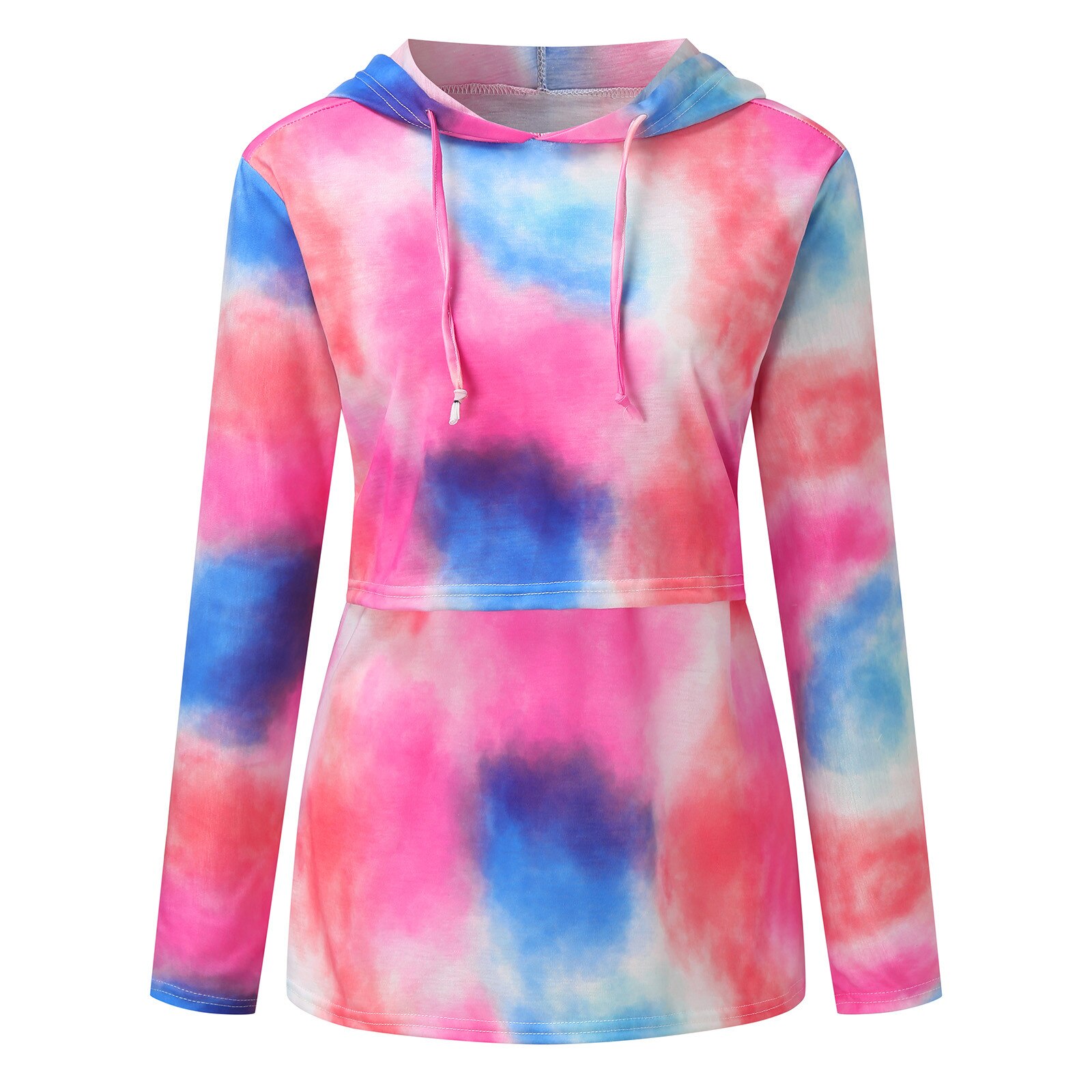 Frauen Mutterschaft Hoodies Lange Ärmel Pflege Hoodie Sweatshirts oben Für Stillen Mama Schwangere Mutterschaft binden-Farbstoff Mit Kapuze L3