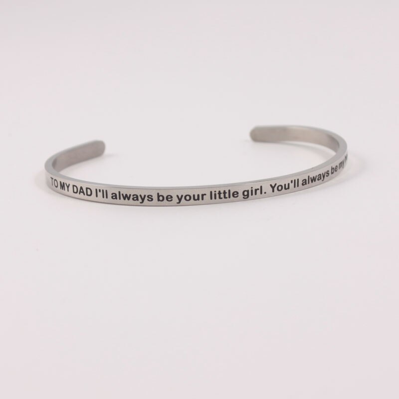 BELIEVE IN YOUR DREAMS Stainless Steel Positive Inspirational Quote Engraved Cuff Mantra Bracelet Bangle For Women Men: TO MY DAY i ll alway