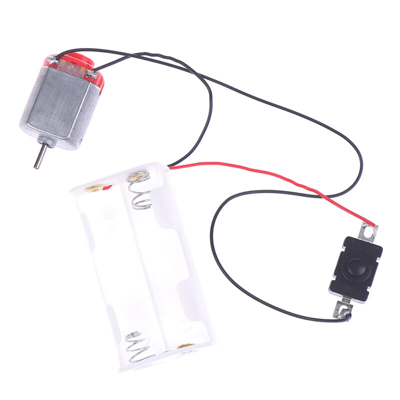 Kit de Motor 130, con caja de almacenamiento e interruptor de 2 baterías AA, 16500 RPM, Mini Motor electrónico DIY, Kit de modelos de circuito Simple
