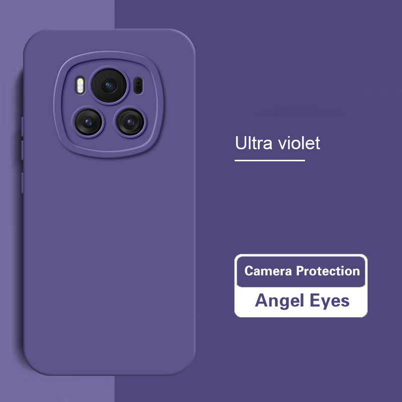 Phone Case for Honor Magic6 Magic 6 Pro 6Pro Ultimate 5G Solid Luxury Soft Liquid Silicone Lens Protection Angel Eyes Back Cover: POLYESTER / Orange