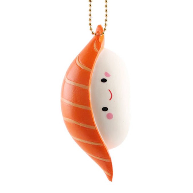 Kawaii Salmon Sushi Squishy Slow Rising Phone Straps Bread Cake Scented Squeeze Toy Stress Relief fun for Kid 12*5CM