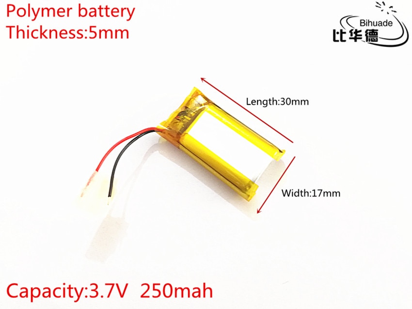 3.7 V 250 mAh 501730 Lithium Polymer Li-Po Oplaadbare Batterij Voor Mp3 MP4