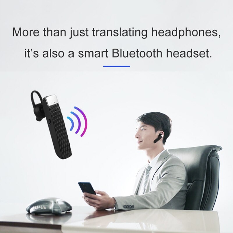 T2 Smart Übersetzer Drahtlose Bluetooth Tragbare Kopfhörer Headset Echt-zeit Übersetzung Unterstützung 33 Sprachen