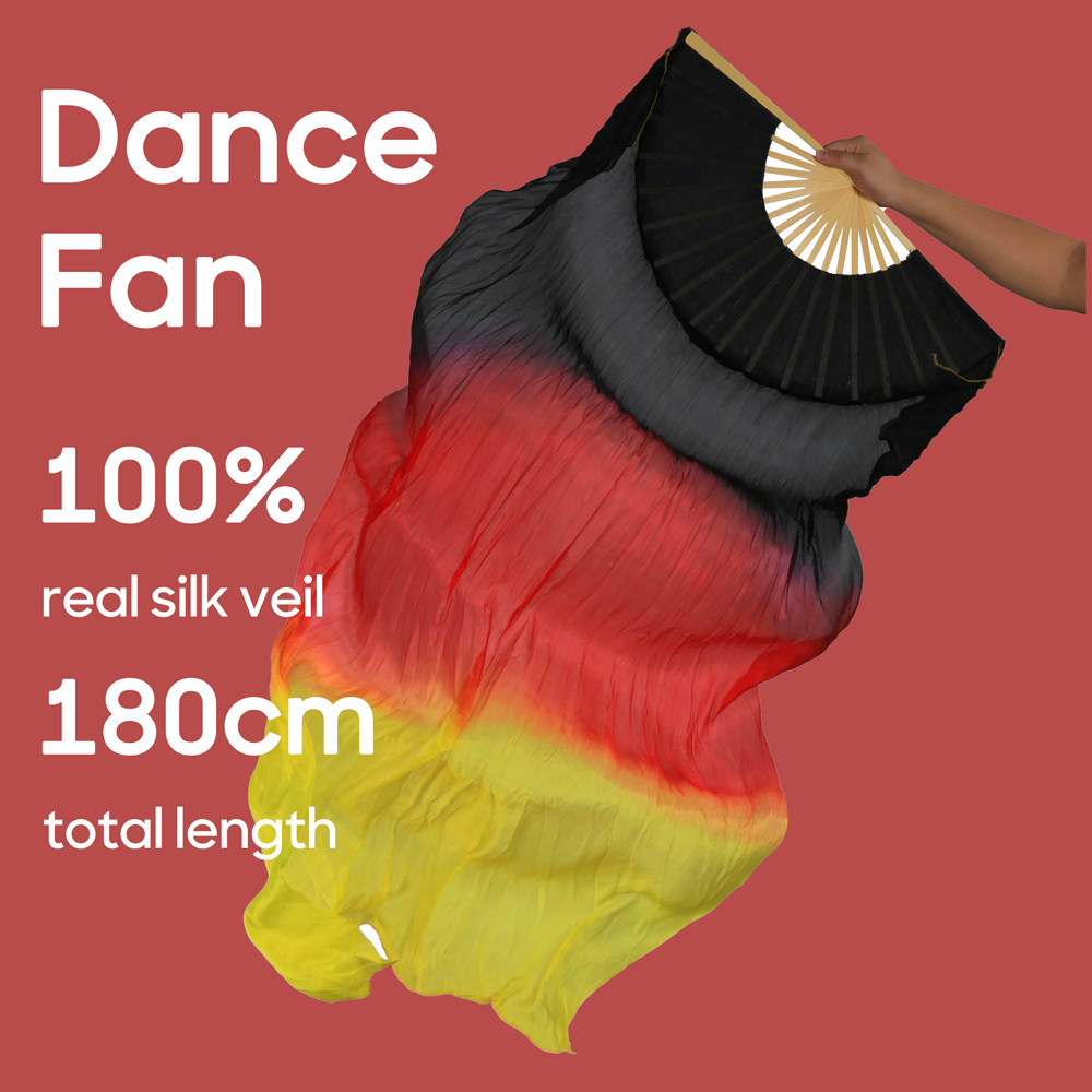 Wachlarz robić Tańca Brzucha Damski 100% Jedwab Prawdziwy Woale Składany Wachlarz Rekwizyty robić Ćwiczeń Tańca Akcesoria robić Występów Scenicznych Strój Taneczny