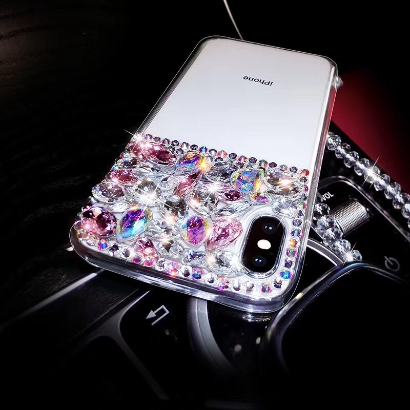 Luxus Bling Strass Kristall Farbe Diamant Weiche Zurück Telefon Fall Für iPhone 6 6s plus 7 8 Plus X XS XR XS Max 11 Abdeckung