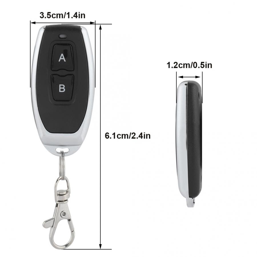 433MHz AB Buttons Matal RF Wireless Transmitter Learning Code Remote Control smart Door Remote Control