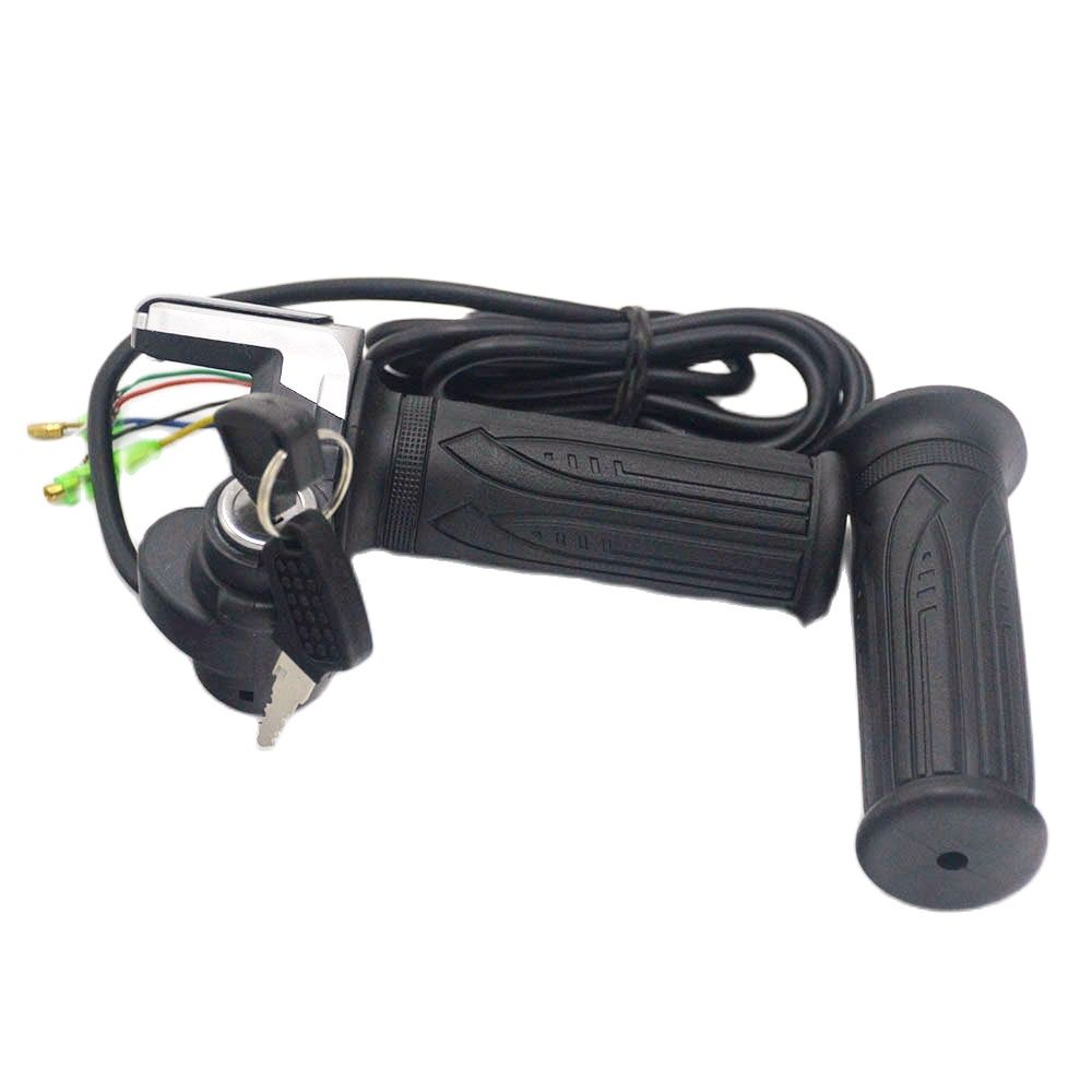 Acelerador de giro para bicicleta eléctrica, acelerador con pantalla LCD de batería y bloqueo de llave para e-bike, 24V, 36V, 48V