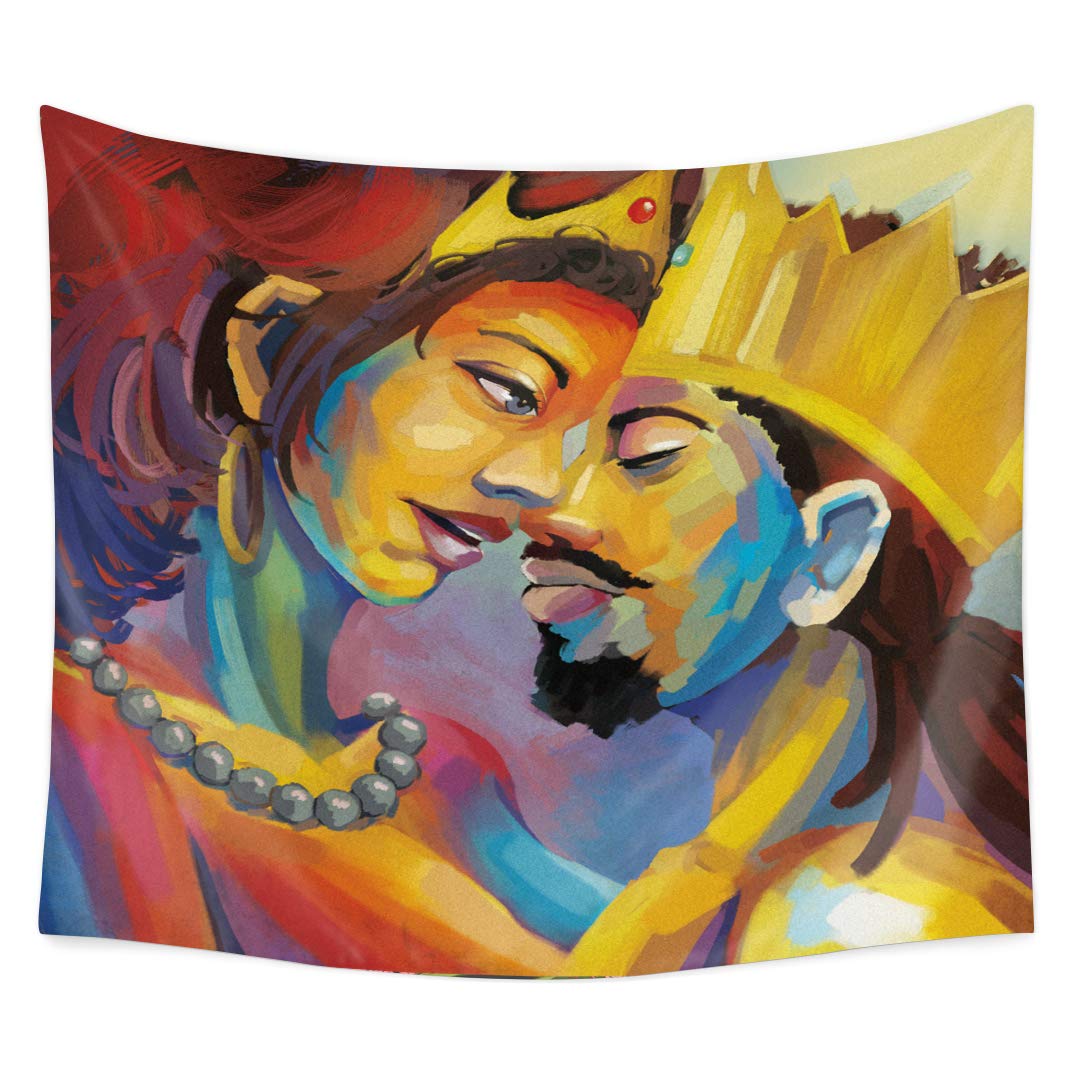 Abstract Schilderen Muur Opknoping Mooie Kleurrijke Man En Vrouw Liefde Paar Tapestry Voor Home Decor