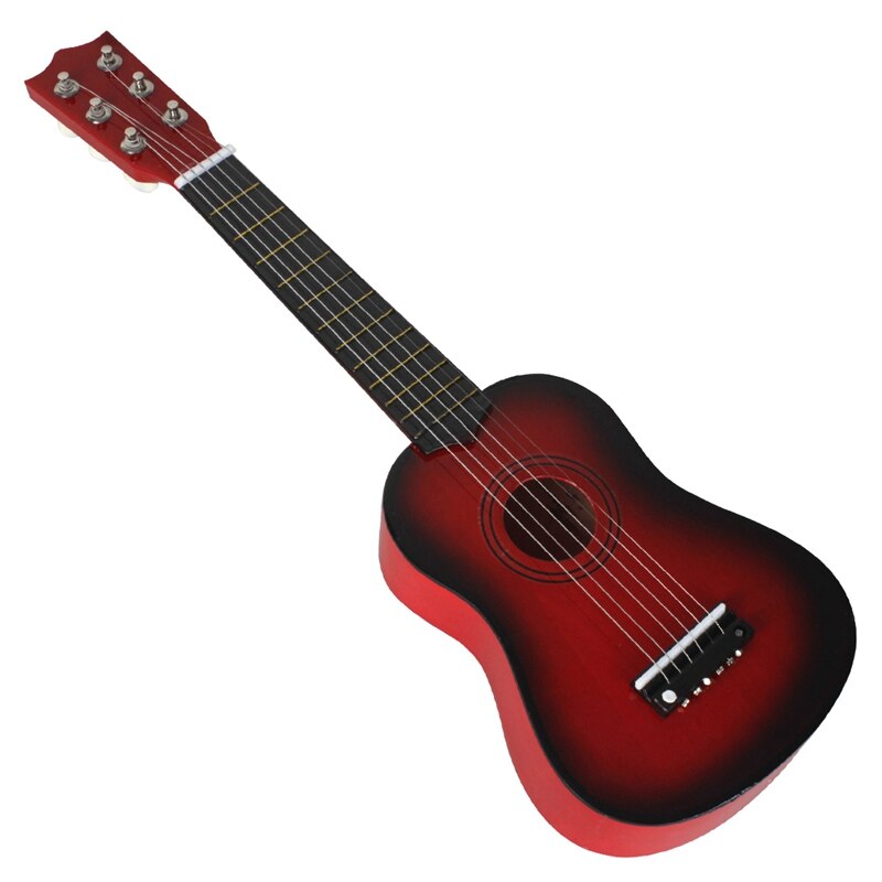 21 Inch 6 Snaren Kleine Mini Gitaar Basswood Gitaar Met Pick Snaren Muziekinstrumenten Speelgoed Voor Kinderen Kids