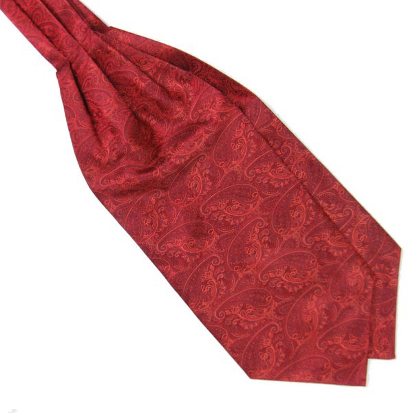 Cravate chaude Ascot cravate hommes cravate Satin auto cravate pour mariage: Rouge