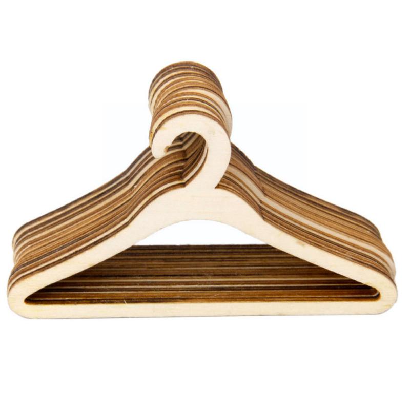 5pcs/lot Wooden Clothes Coat Hangers 1/6 12cm Dress Clothes Organizer Storage Hangers Tool Baby House Q7t4