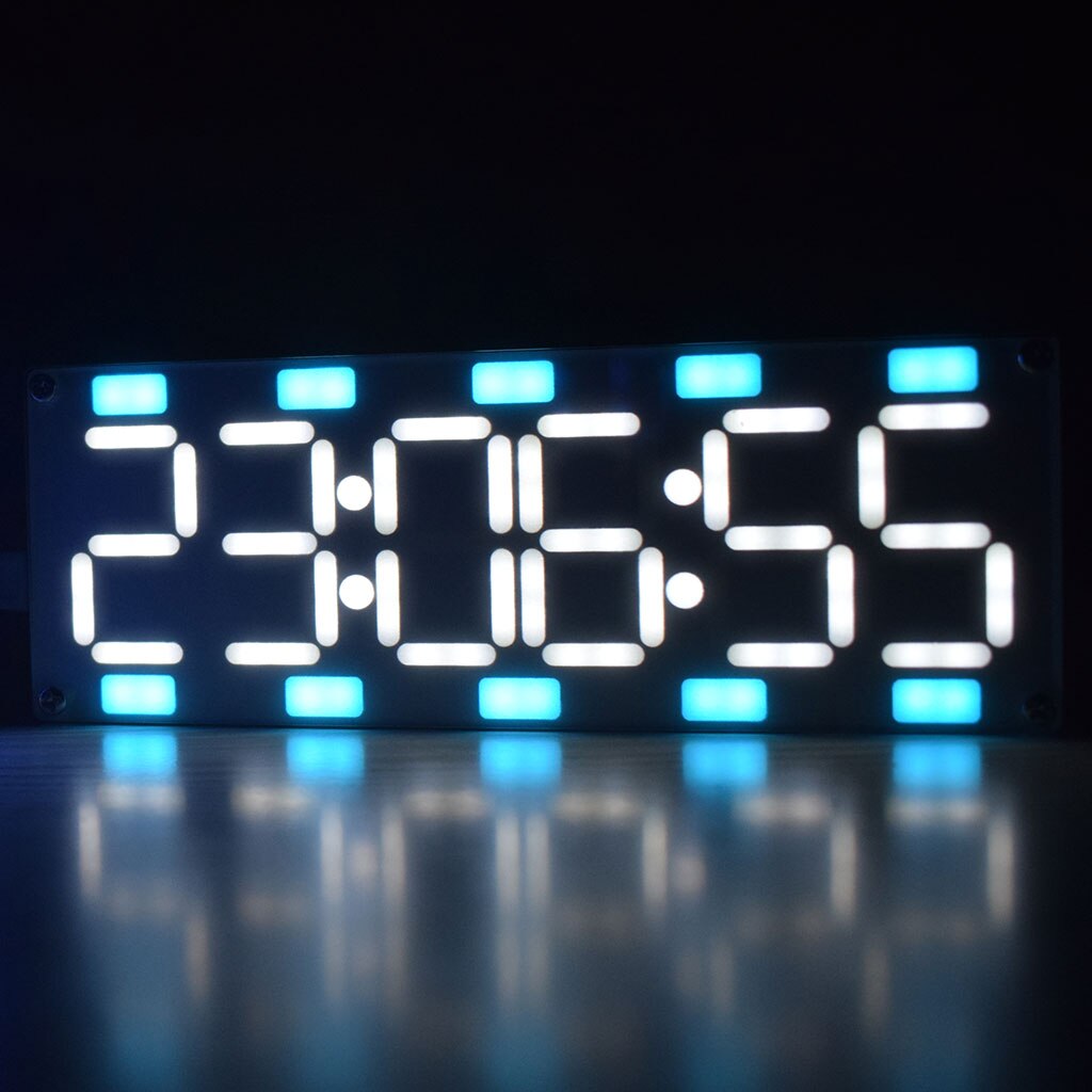 DIY Large Screen 6 Digit Two-Color LED Clock Kit Touch Control w Temp/Date/Week