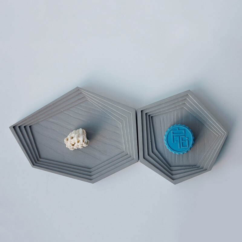 Bandeja de cemento con formas geométricas irregulares, moldes de silicona para almacenamiento de joyas y cemento, molde de bandeja de yeso para decoración del hogar