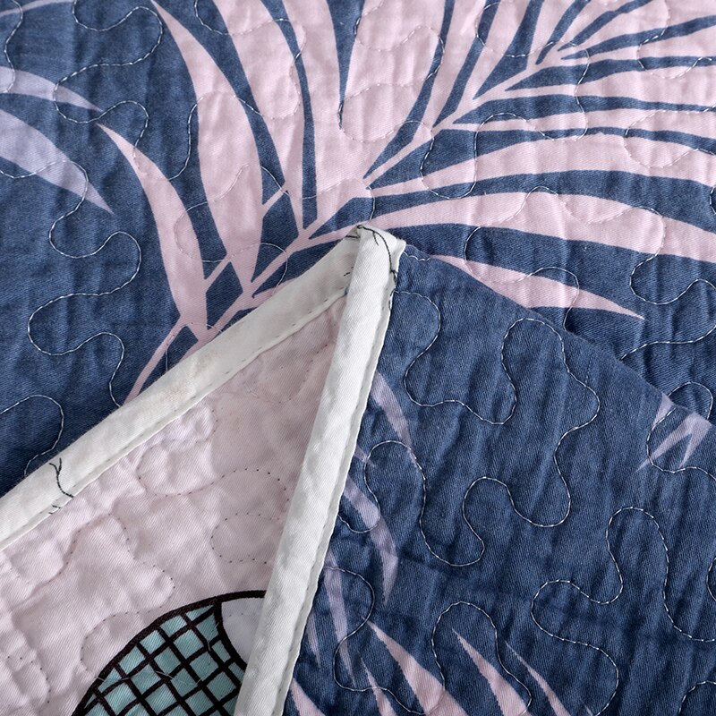 Tegneserie sommer dobbelt etterslep vattert tynn dyne quilt sengeteppe kaster teppe quilting tepper rutete bomull 1pc# sw
